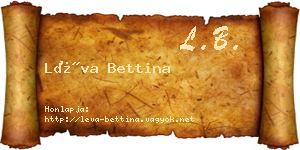 Léva Bettina névjegykártya